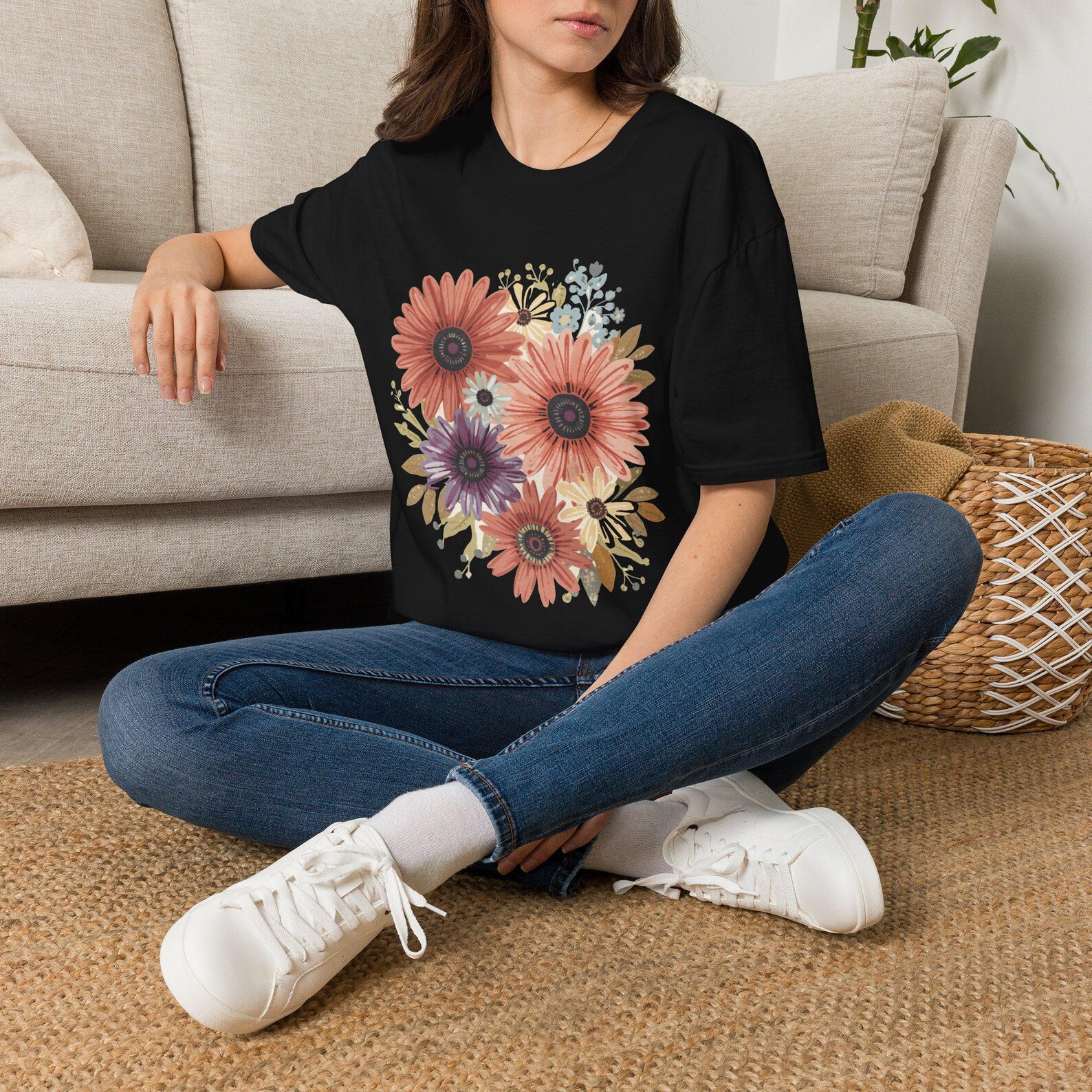Retro Floral Cluster T-Shirt